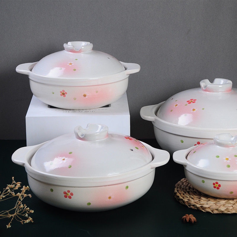 JapaneseStyle Coarse Particle Casserole HandPainted Household Ceramic