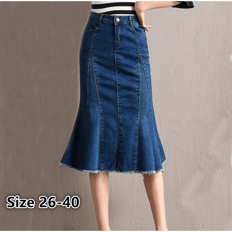 Ready Stock Plus Size 26 40 Women Denim Skirt Fashion Summer