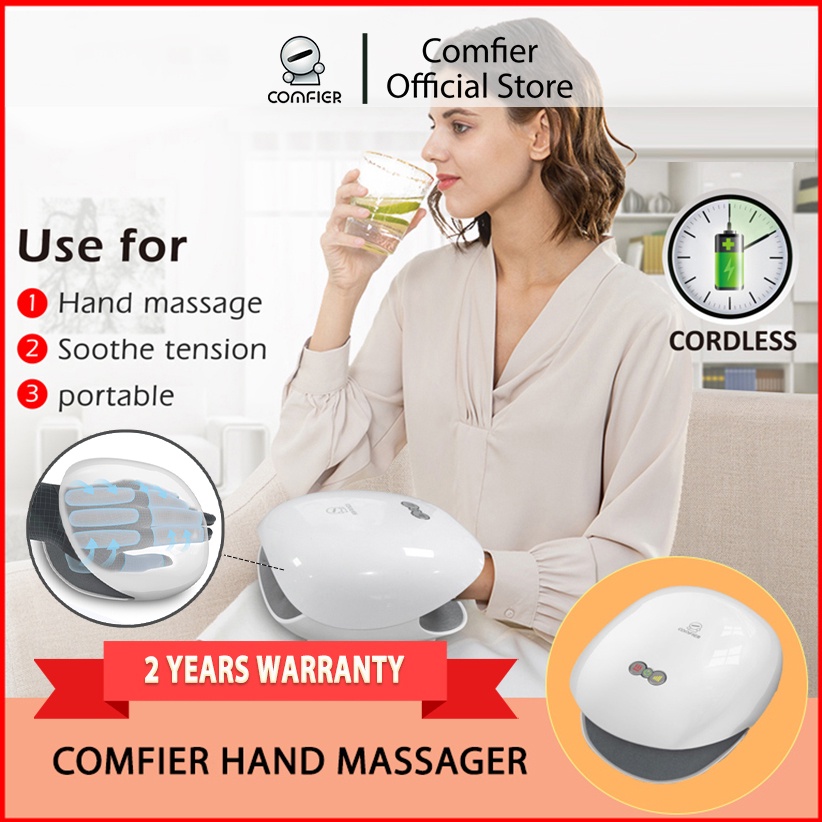 COMFIER Hand Massager, Cordless with Heat, Air Compression for Fingers