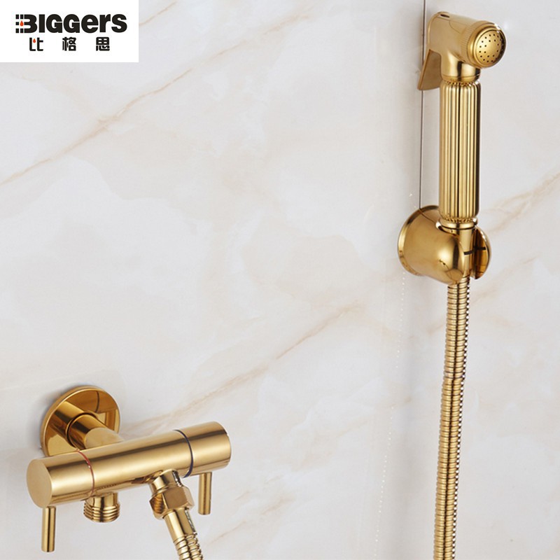 Biggers Luxury gold color brass bathroom handheld toilet bidets sprayer