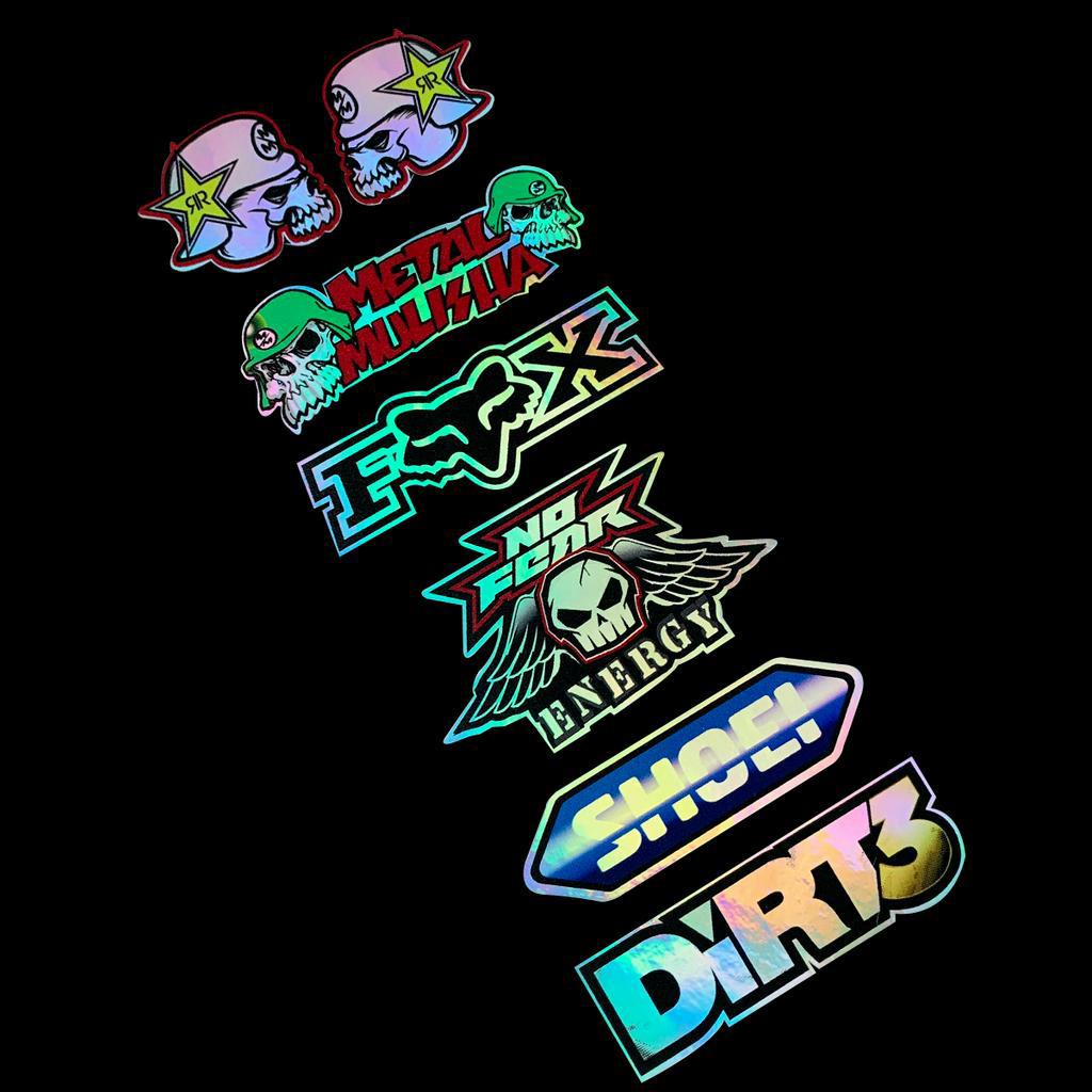Laser Rainbow Motorcycle Side Strip Bike Helmet Sticker Car Styling ...
