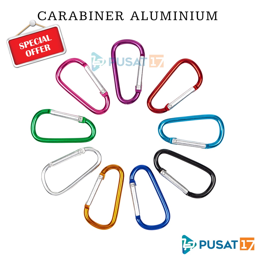 PUSAT17 CARABINER GANTUNGAN KUNCI ALUMINIUM ALLOY / GANTUNGAN KUNCI SERBAGUNA / KARABINER KEY CHAIN MULTIFUNGSI