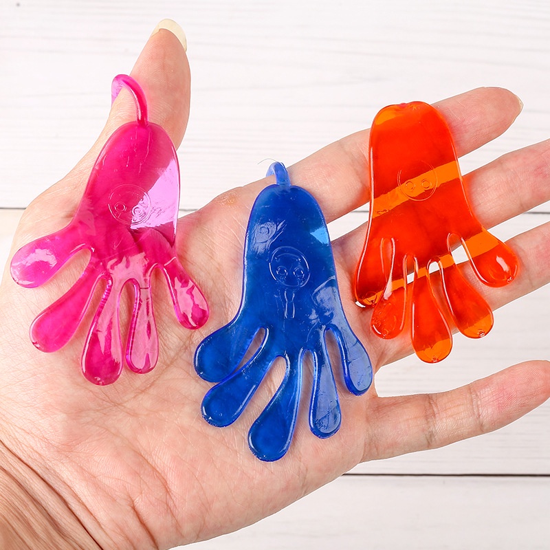 ♛Elastic Retractable Sticky Hand Toy Palm Decompression Children's Elastic