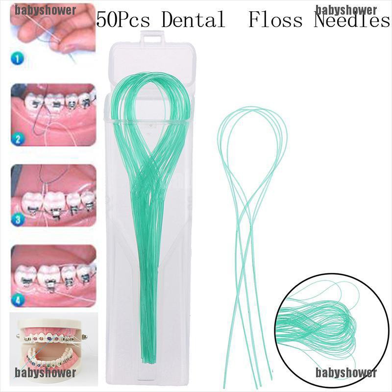 50Pcs Dental Floss Threaders Teeth Holder Between Orthodontic Braces ...