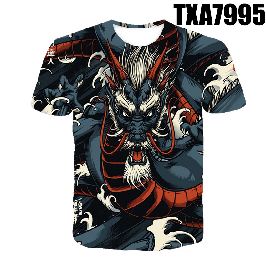 Summer Classic fashion Dragon T-shirt 3D Printed T-shirt men and women Clothing O-Neck Loose Short Sleeve T-shirt