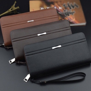 KANGAROO Luxury Brand Men Clutch Bag Leather Long Purse Password Money Bag  Business wristlet Phone Wallet Male Casual Handy Bags