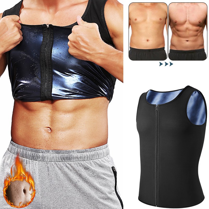 1Pcs Men Body Shaper Waist Suit Sweat Vest Underwear Shirt Fat