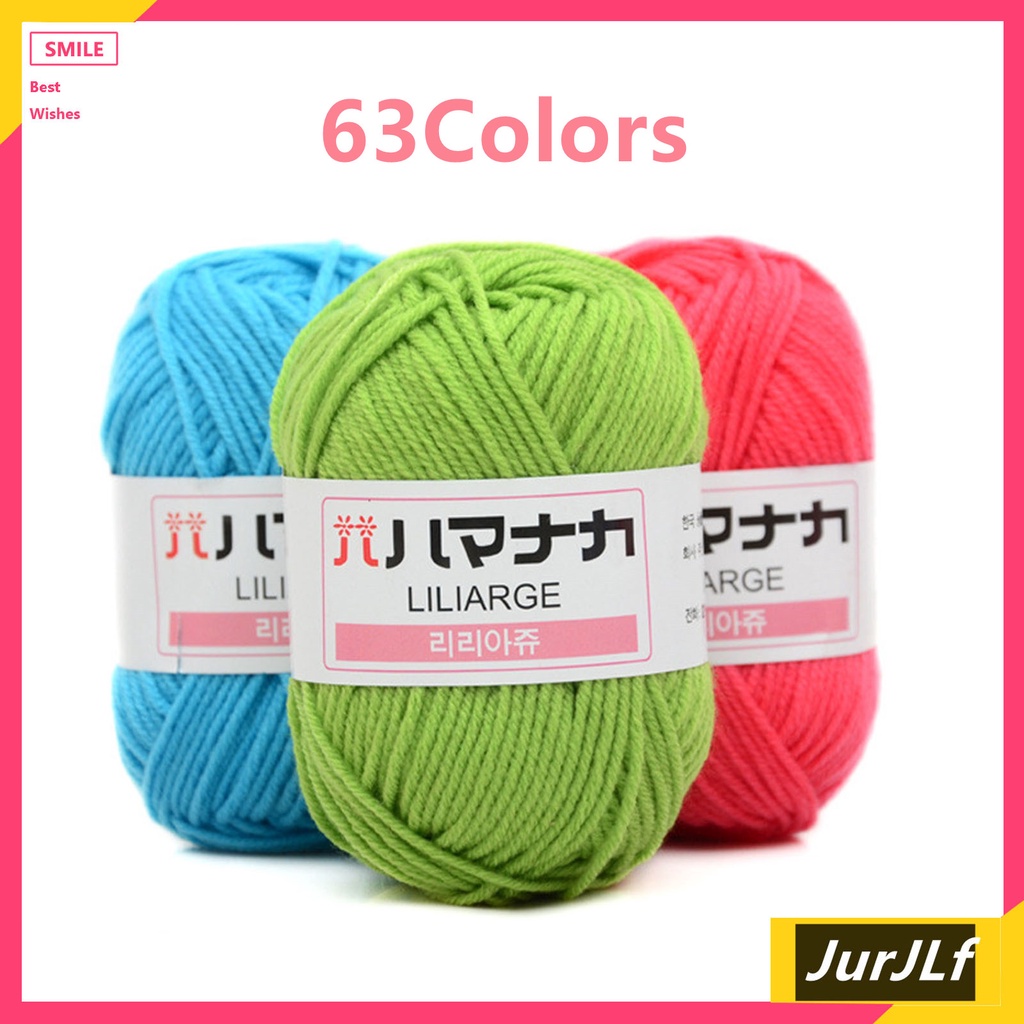 63Colors 4Ply Baby Yarn Crochet Knit Super Soft Milk Cotton Yarn