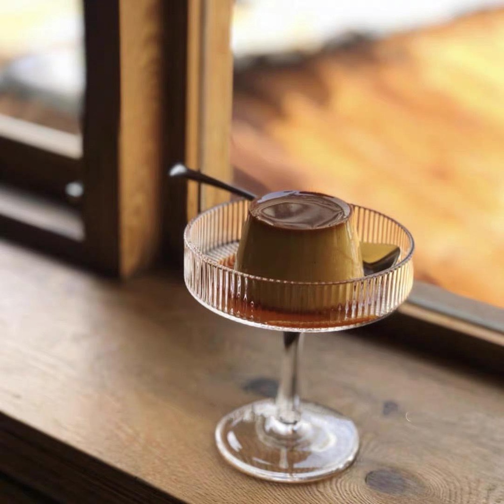 Ripple Glass Ice Cream Cup Goblet Dessert Cup Fruit Pudding | Hakyu ...
