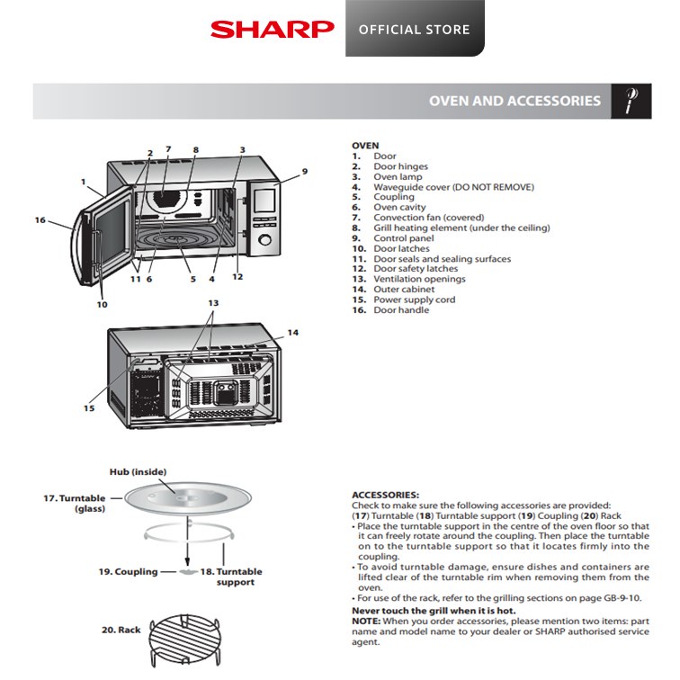 SHARP 32L42L Microwave oven with Grill and Convection R92A0(ST)VR