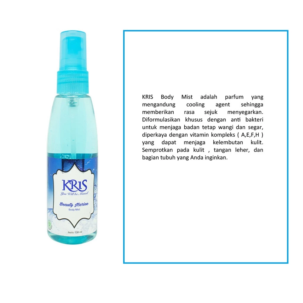 Kris Bodymist Beauty Marine Blue 100ML - Pewangi Badan - Gambar 3
