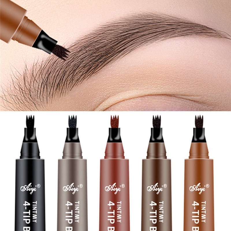 3D Microblading Eyebrow Pen Waterproof 4 Fork Tip Eyebrow Tattoo Pencil ...