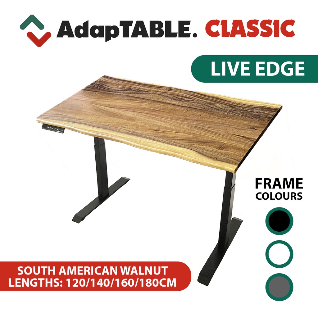 [BLACK CLASSIC + SOUTH AMERICAN WALNUT LIVE EDGE] AdapTABLE CLASSIC ...