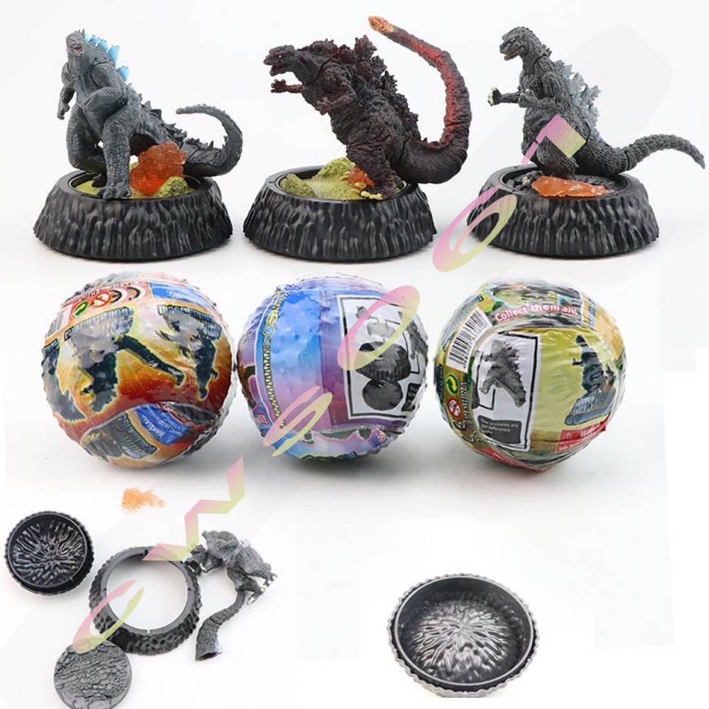 3pcs/set Godzilla Figures Twist Egg Toys PVC Toy Kid Doll | Shopee ...