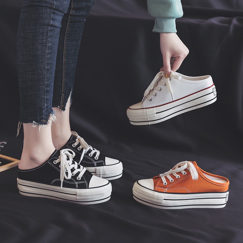 IELGY breathable women's canvas shoes without heel Shopee Singapore