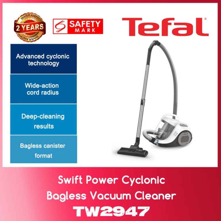 Tefal TW2947 Swift Power Cyclonic Bagless Vacuum Cleaner WITH 2 YEARS ...
