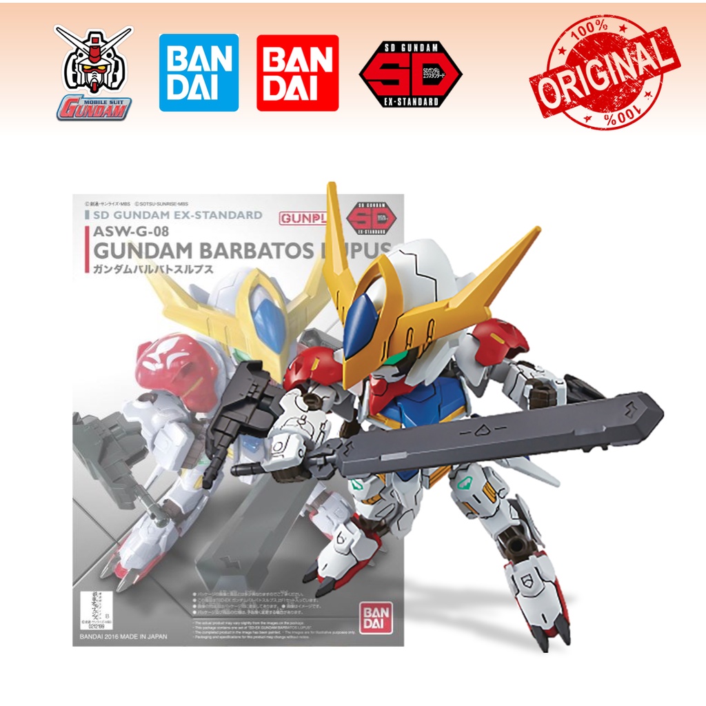 Figurine SD Gundam EX-Standard Gundam Barbatos (Bandai) - Kit à Construire, Articulé, Avec Armes