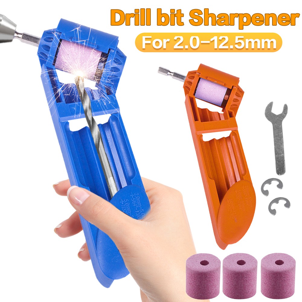 Portable Drill Bit Sharpener Corundum Grinding Wheel Tool Corundum Resisting Drill Polishing Grinder Wheel Tool 2.0-12.5mm Drill