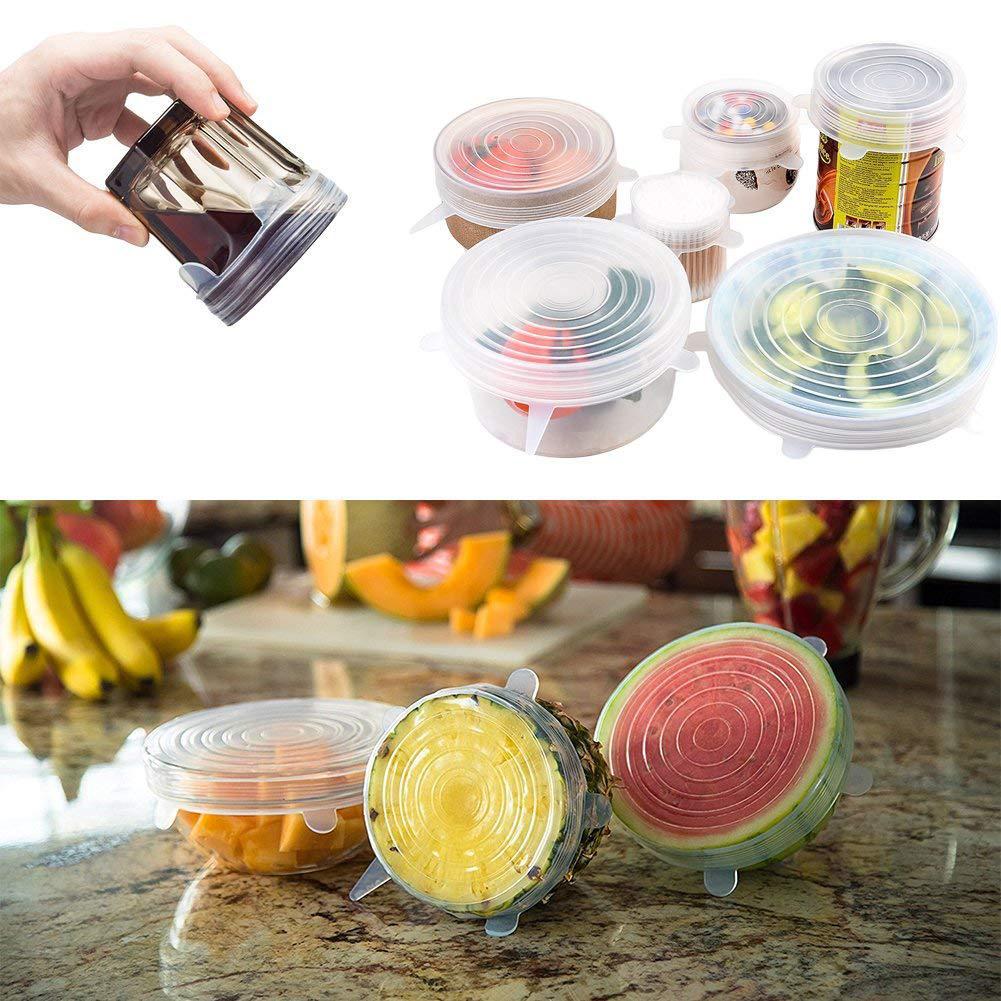 Silicone Fresh Cover Stretch Pot Lids Cooking Suction Universal Bowl Wraps  Lid Set - China Silicone Fresh Cover and Silicone Bowl Wraps price