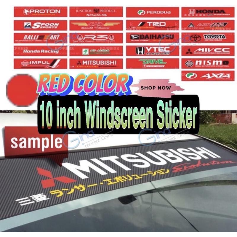 thumbnail image 2 of Finest-Folia Carmine Red Limited Edition Windshield Sticker – Tuning Car Decal FS24 – Made In Germany 2 of 5