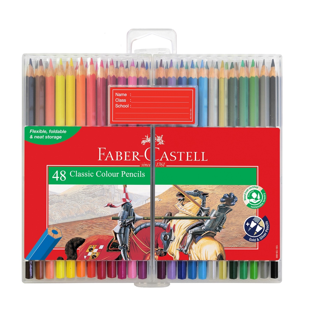 Faber-Castell 48 Classic Colour Pencils In Flexicase | Shopee Singapore