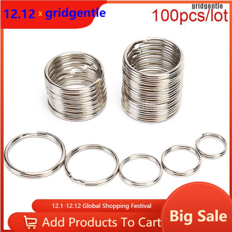 ♥ gentle 100pcs/lot Key Rings DIY Metal Key Holder Split Rings Hoop ...