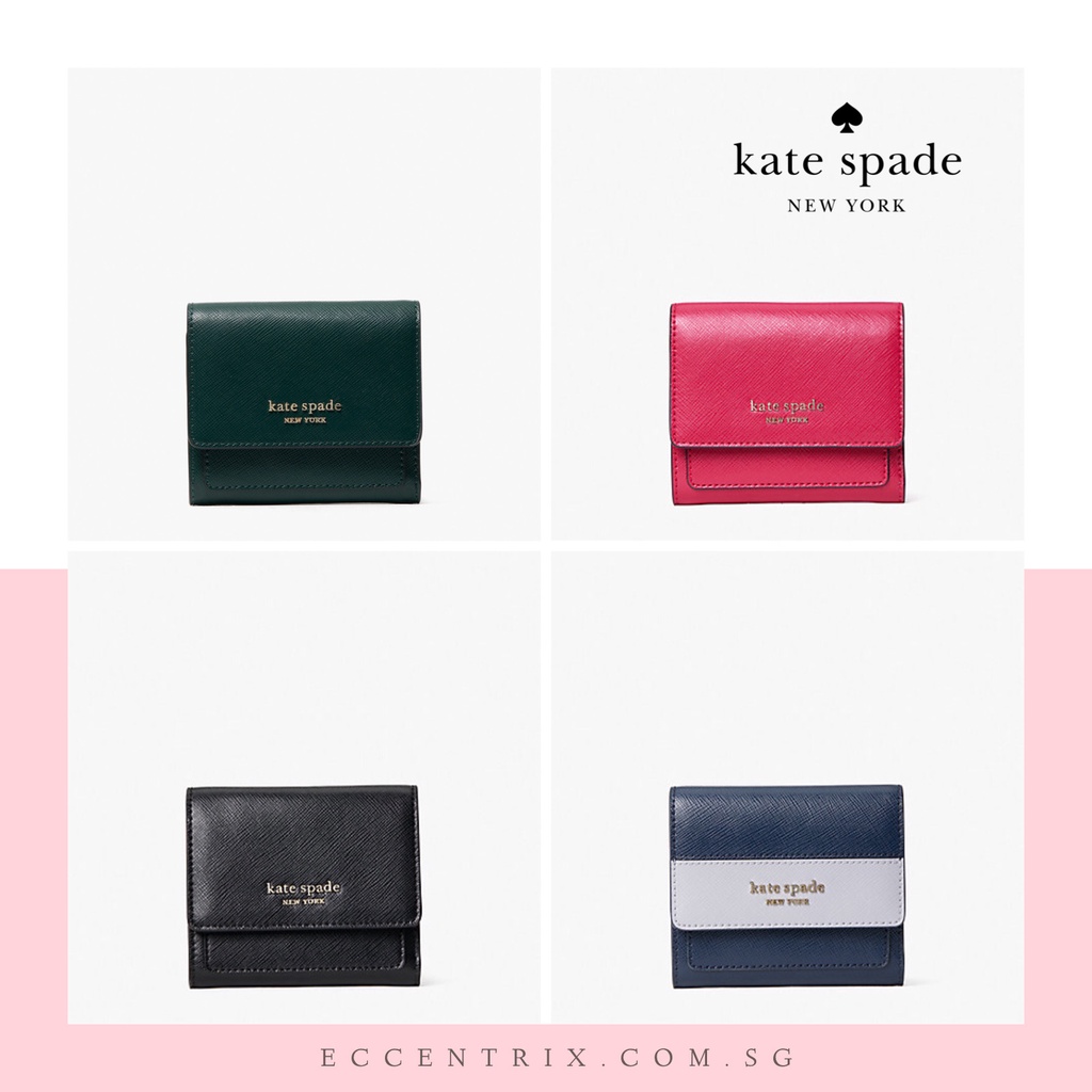 Kate Spade Spencer Slim Flap Wallet in Black