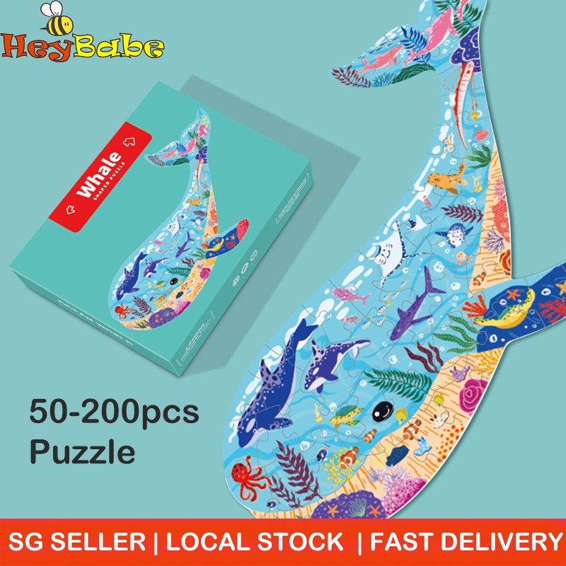 【Free wrapping】50-200 pcs Jigsaw Puzzles for kids, animal-shaped ladder puzzle, children educational toy. Gift set.