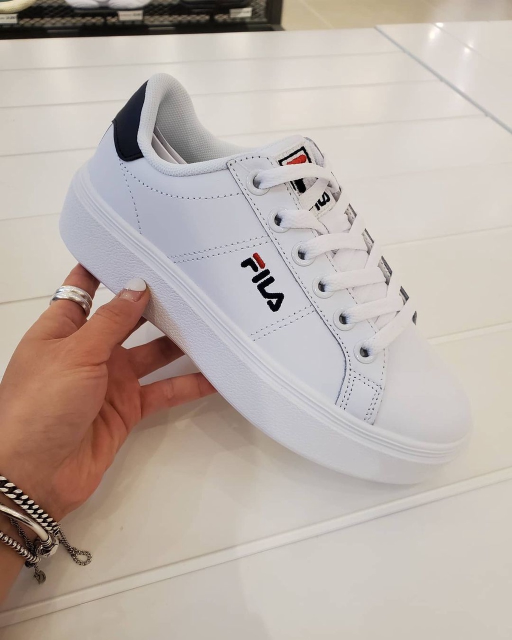 White shoes for women on sale fila