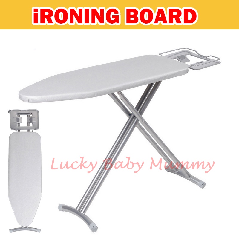 Standing Ironing Board with Premium Board Cover and Iron Rest