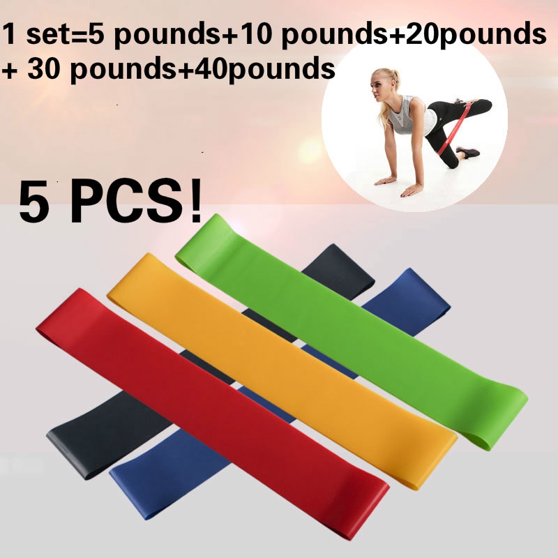 Good elasticity 5 PCS 520 Pounds Different Strength Resistance Bands