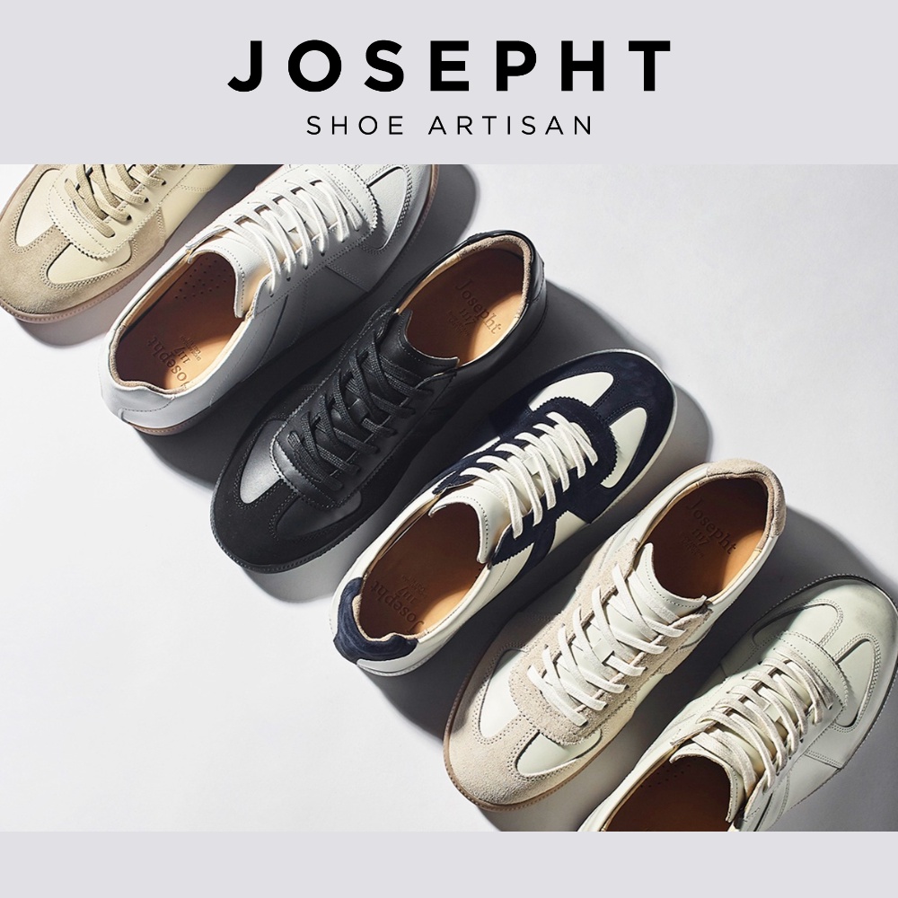 Josepht Smith Leather Sneakers Navy Smith Sand German Army Trainer ...