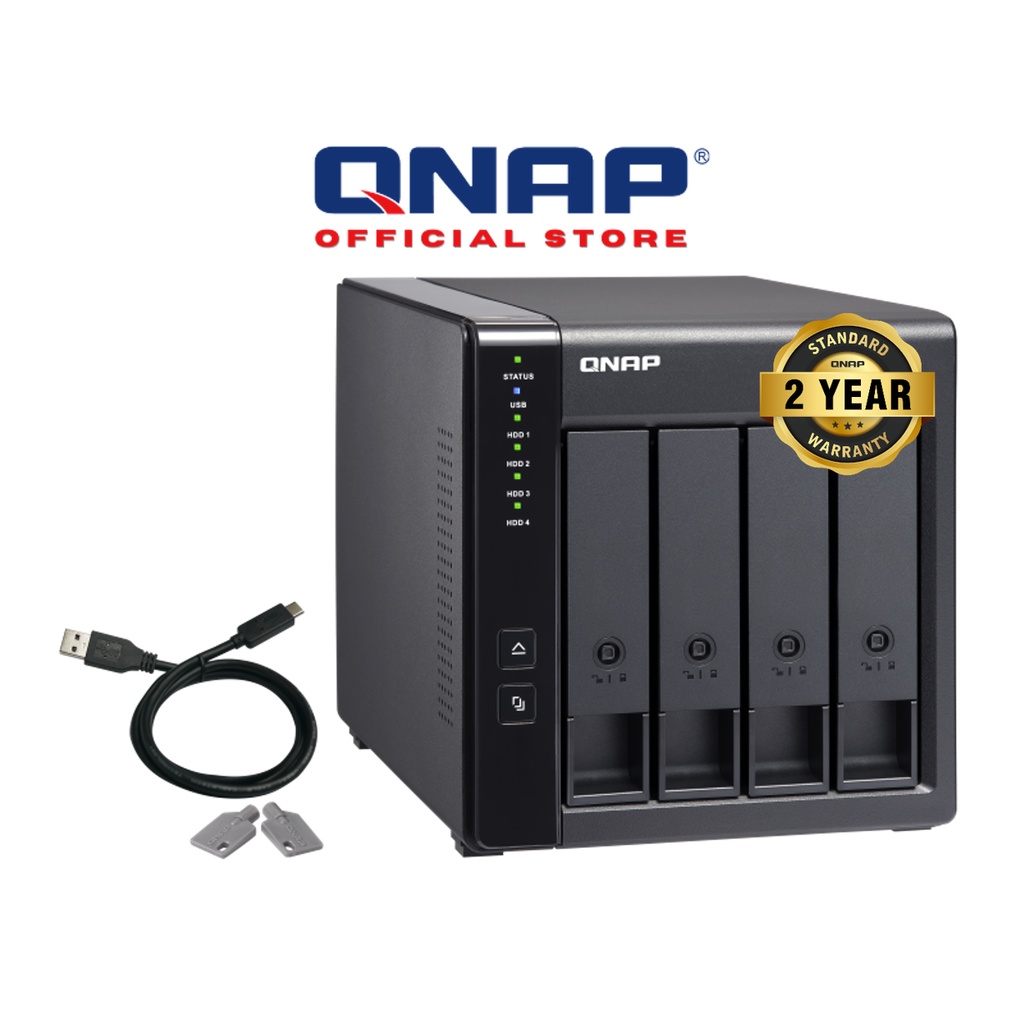 QNAP TR-004 4-Bay USB Type-C Direct Attached Storage (DAS) With ...