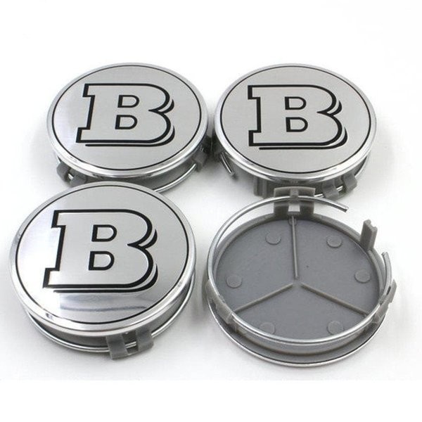 4x 75mm Black Mercedes Logo Wheel Center Hub Caps – ABS Plastic – Snap-On Fit