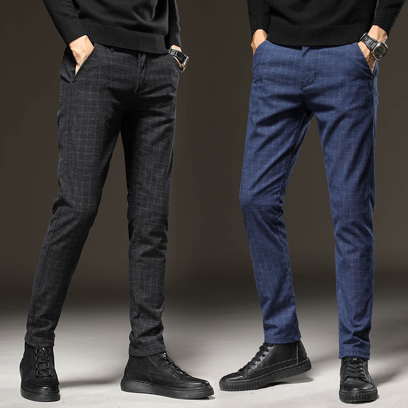 Casual plaid sale pants for men