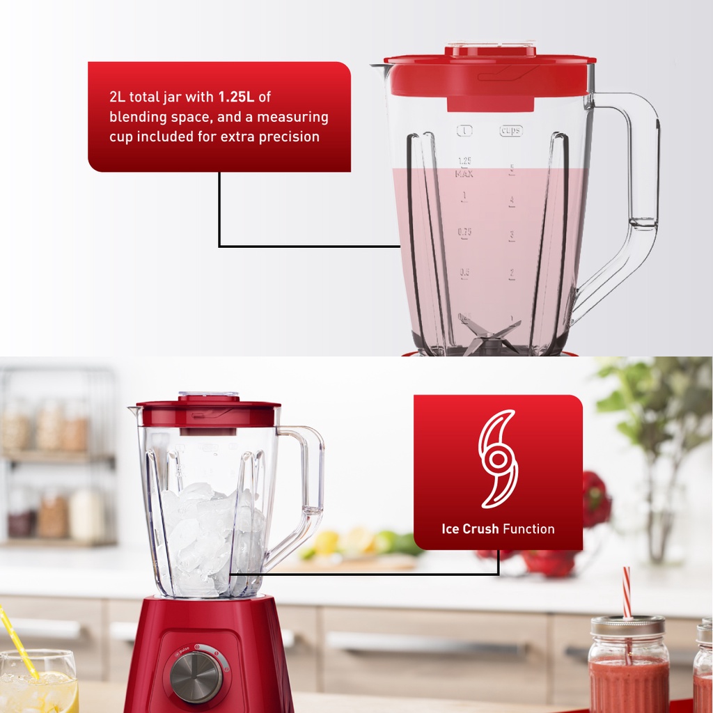 Tefal Blender Blendforce 2 (Red) BL4255, 600W, 2L, Air cooling system