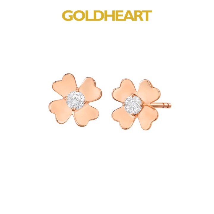 Goldheart KStyle Rose Gold Diamond Earrings Shopee Singapore