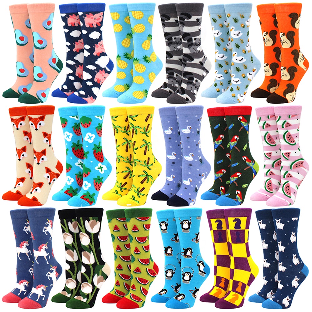Funny women's socks cartoon animal animal fruit socks kawaii cute