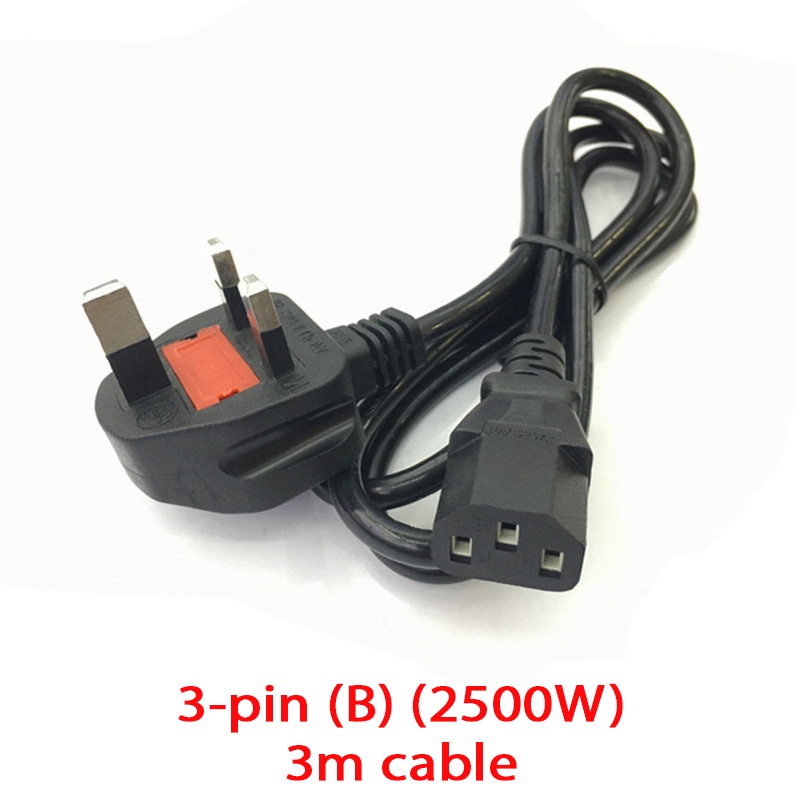 3 PIN 1.5M / 3M 500W 2500W UK Plug Wayar Power 13A Fuse Monitor Rice ...