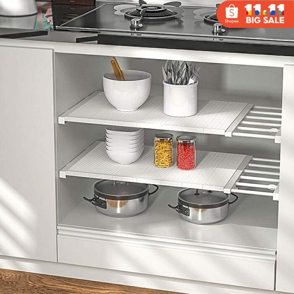 Adjustable Extendable Wardrobe Shelf Closet Organizer Clothes Rack ...