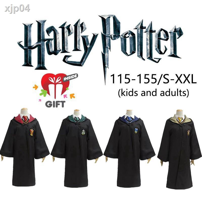 Cod Ready Stock 【ready Stock】adult Harry Potter Cosplay Slytherin Cape Hufflepuff Cloak 0805