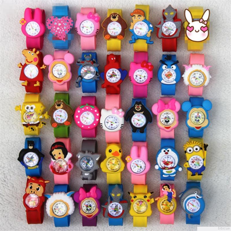 Kids Watches Girls Boys Cartoon Silicone Watch Toy Hello Kitty Mickey ...