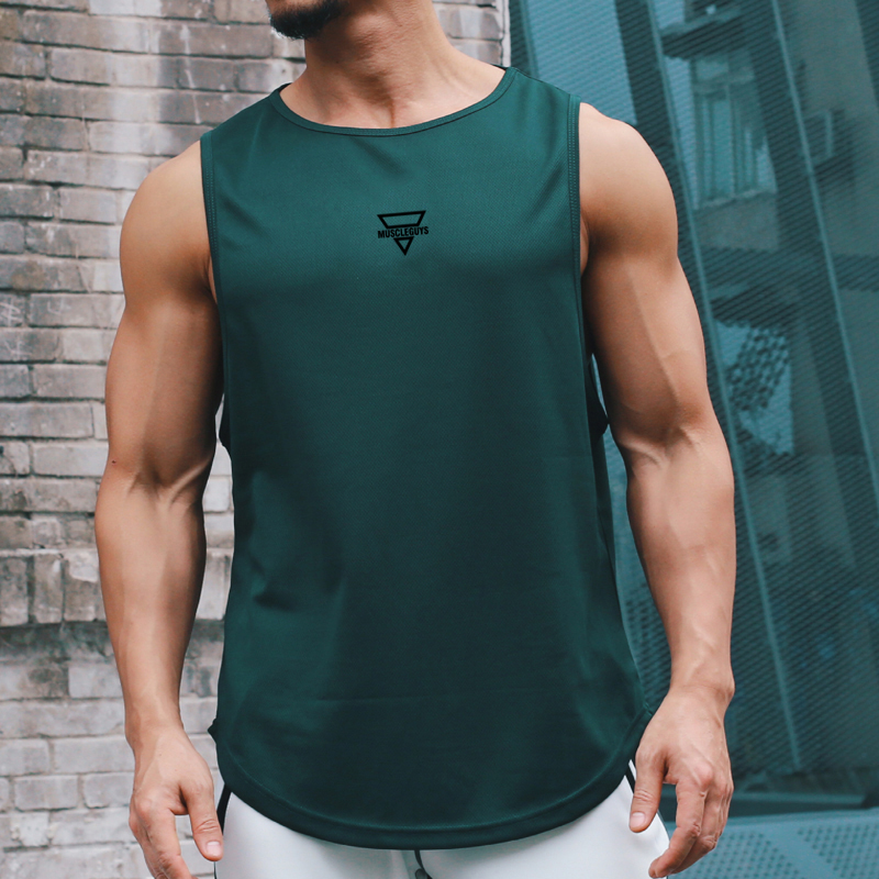 Muscleguys Brand gym clothing quick-drying bodybuilding stringer tank top men fitness vest muscle sleeveless shirt