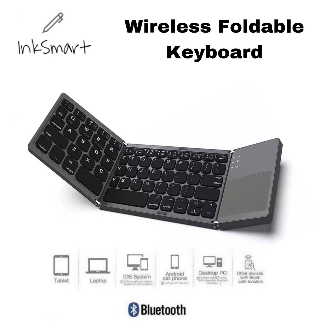 [SG Seller] Wireless Folding Bluetooth Keyboard with Touchpad for Windows Android IOS Phone