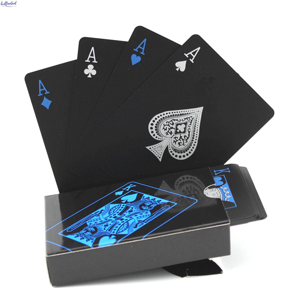 Pvc Poker Cards Waterproof Plastic Playing Cards Set Black Color Poker ...