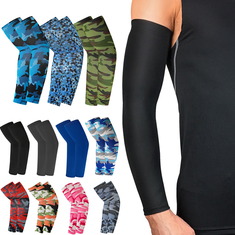 2Pcs Unisex Cooling Arm Sleeves Cover Sports Running UV Sun Protection
