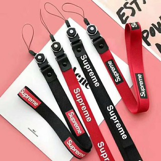 Supreme Keychain Red Canvas Lanyard Black Supreme Tag Logo for car key bag  in 2023