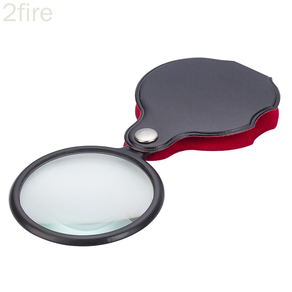 Mini Magnifier 8x Foldable Pocket Magnifier Portable 50mm Jewelry Reading Magnifying Glass Loupe Color Random