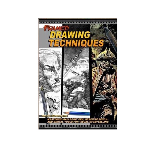 Framed Drawing Techniques Mastering Ballpoint Pen, Graphite Pencil, and Digital Tools for