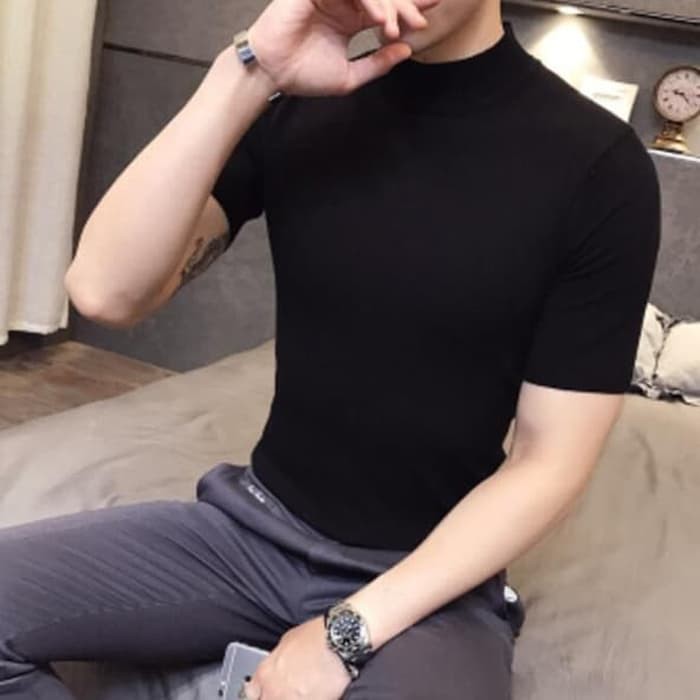 Short TURTLENECK T Shirt Short Sleeve turtle neck Men Korean style